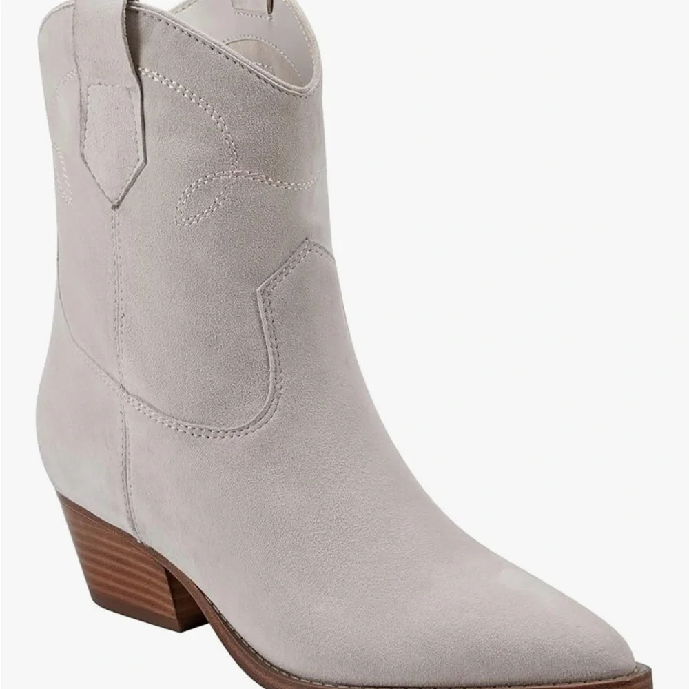Marc Fisher Light Tan Western Ankle Boots - Picture 2 of 8